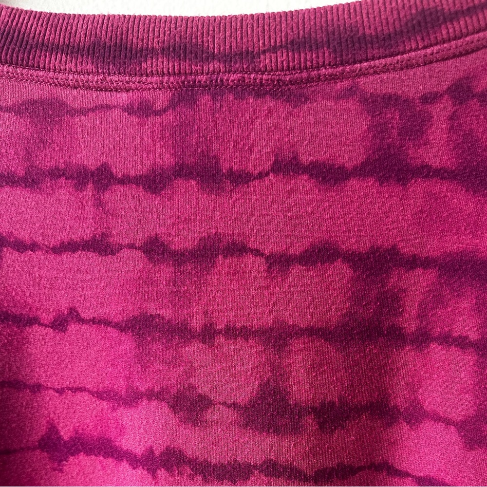 Athleta Coaster Luxe Tie Dye Shibori Striped Pink Sweatshirt M - Picture 5 of 8